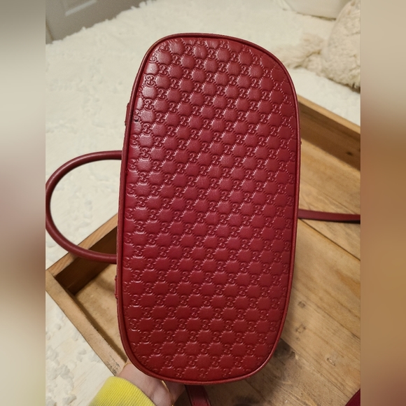 Gucci mini satchel *Red *Leather *GG Embossed - Picture 3 of 14
